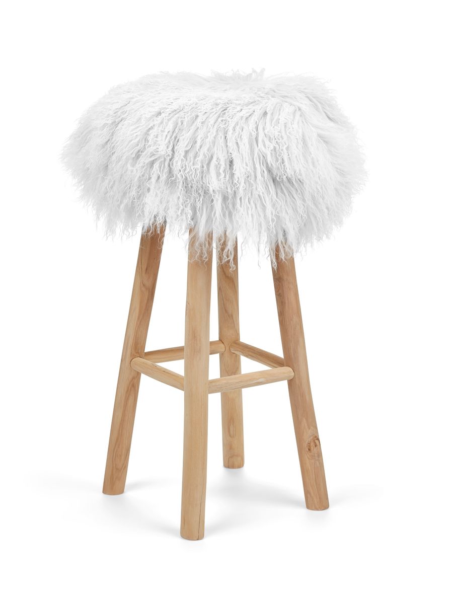 Long Wool Sheepskin Seat Cover Ivory