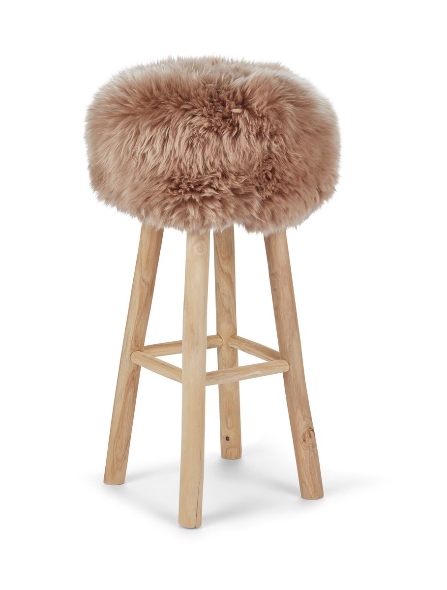 Sheepskin Stool Cover Warm Sand