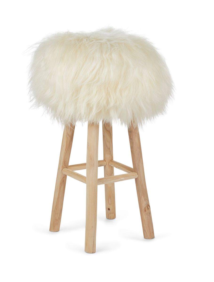 Long Wool Stool Cover | Icelandic Off White