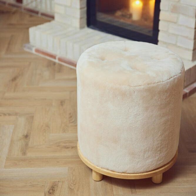 Simon Pouf Moccasin Chestnut