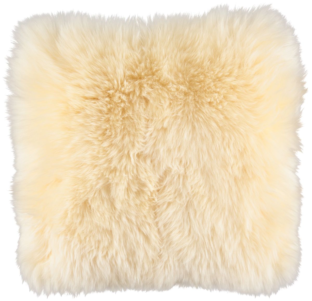 Long-Wool Sheepskin Cushion | 14x14 in Light Honey