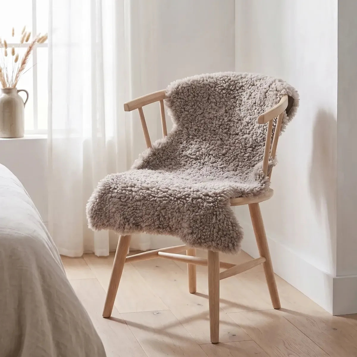 Back Country Sheepskin | New Zealand | Long Wool Curly | 35 in Straw Yellow