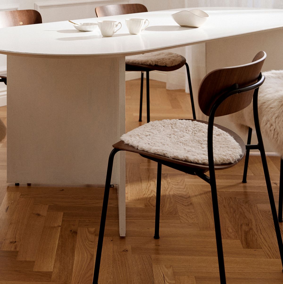 Short Wool Curly Sheepskin Seat Cover Anthracite