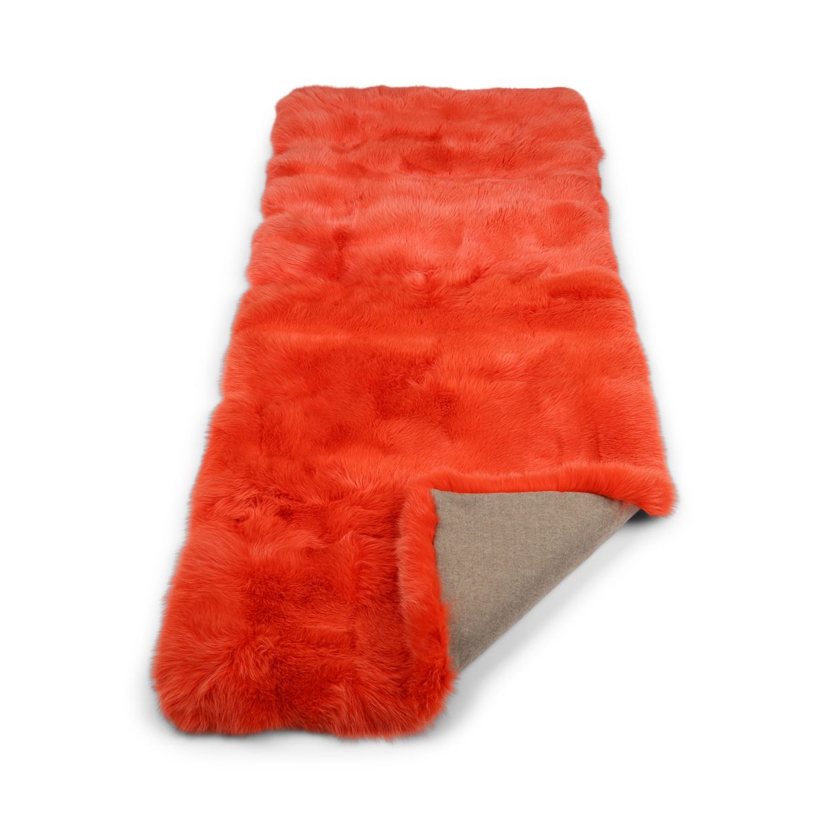 Premium Fox Throw | Cashmere Backing | Orange 