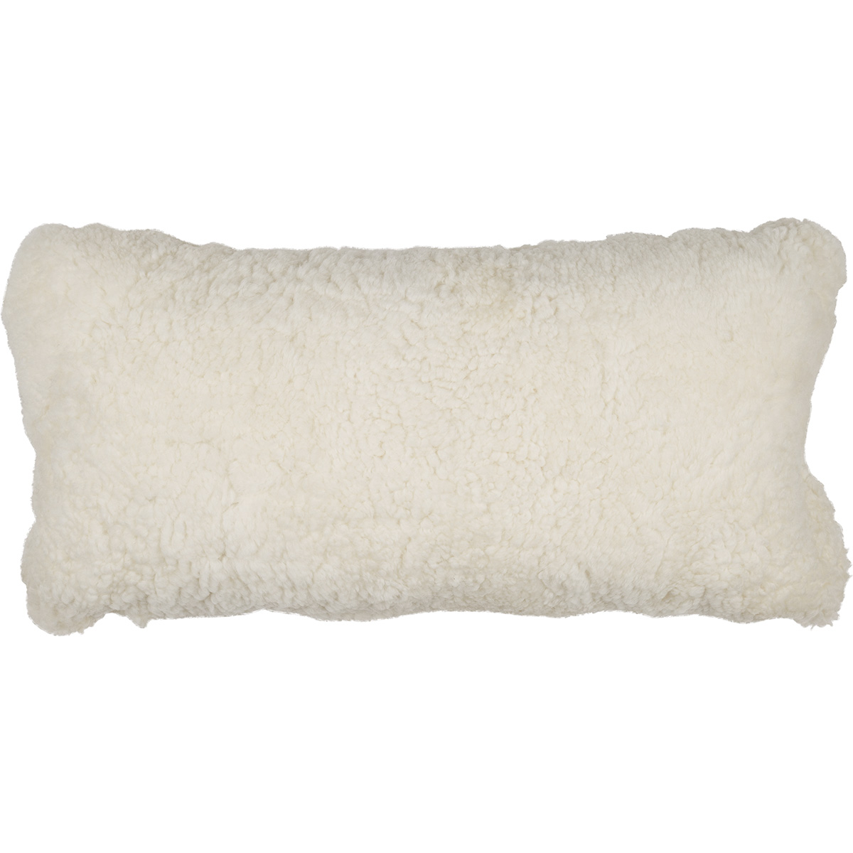 Short-Wool Sheepskin Cushion | Doublesided | 12x24 in Ivory