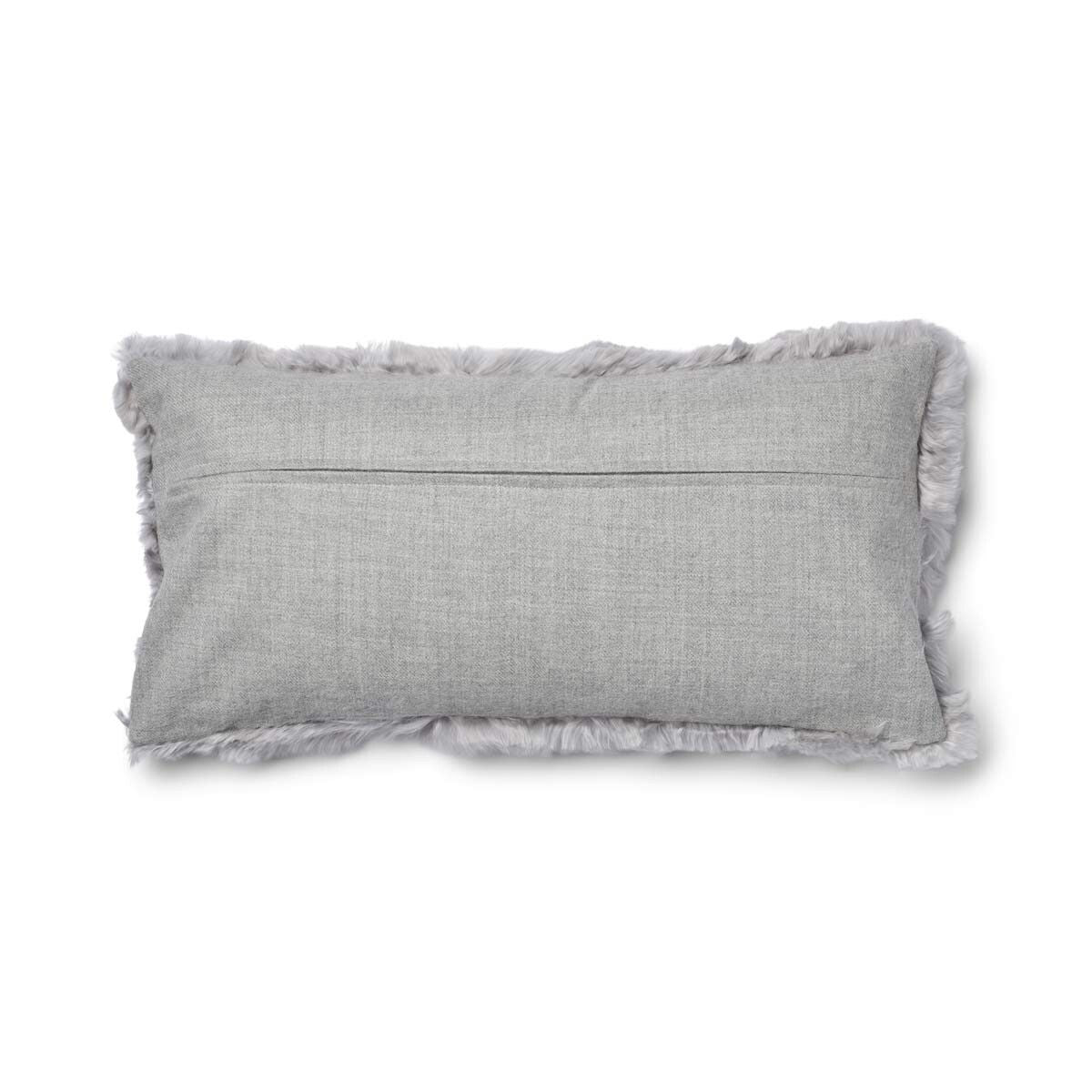 Alpaca Cushion | Long Wool Ash Grey