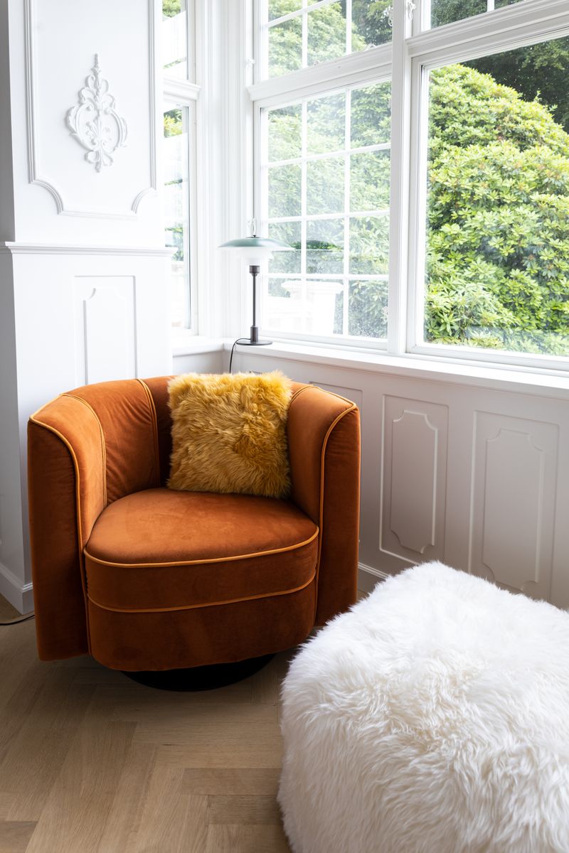 Long-Wool Sheepskin Cushion | 14x14 in Imperial Yellow