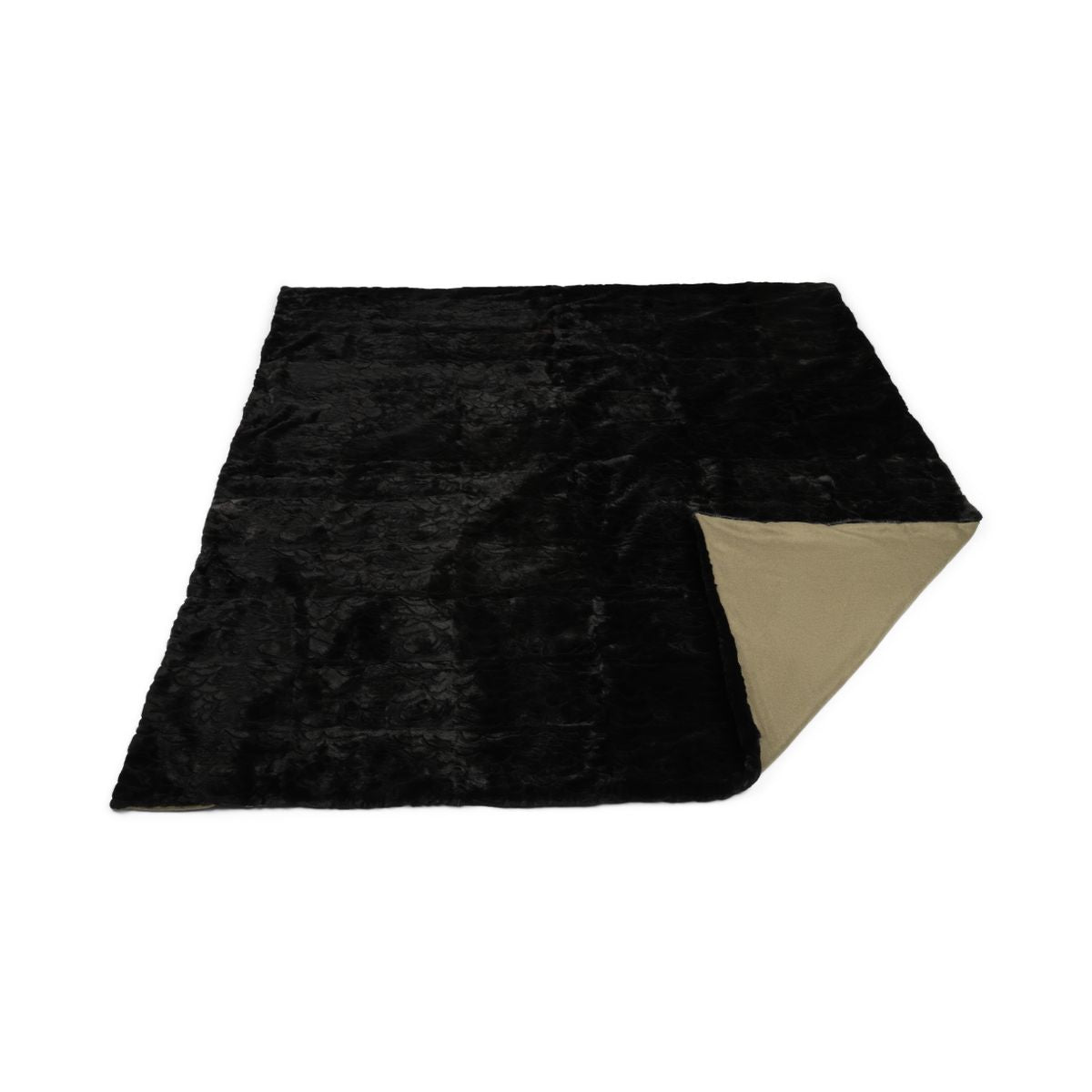 Mink Throw | Cashmere Backing | Black