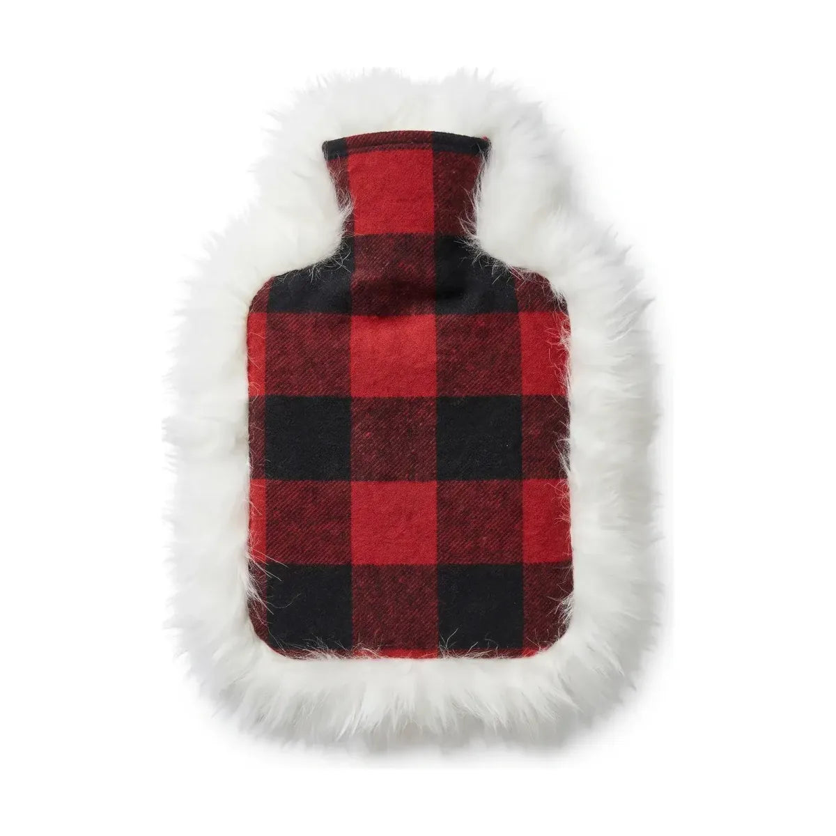 Hot Water Bottle | Sheepskin and Wool | 15x11 in Rob Roy Tartan Red/Ivory