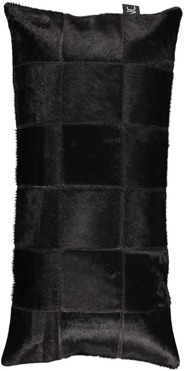 Cow Hide Cushion | 12x24 in Black