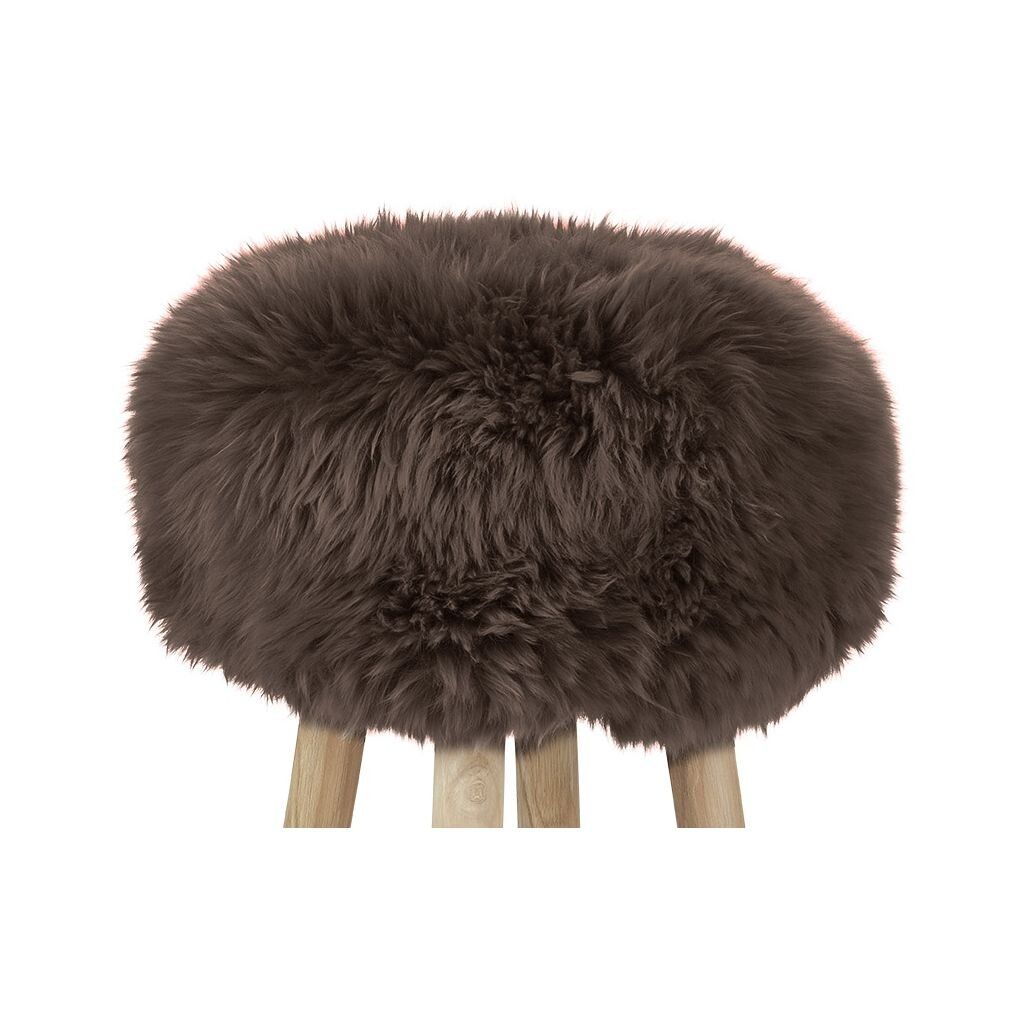 Sheepskin Stool Cover Walnut