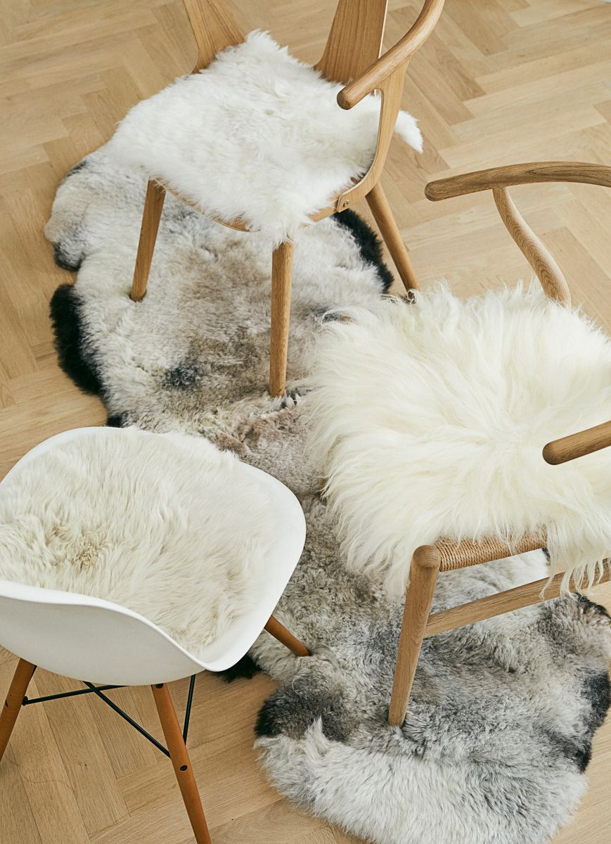 Long Wool Sheepskin Seat Cover Off White