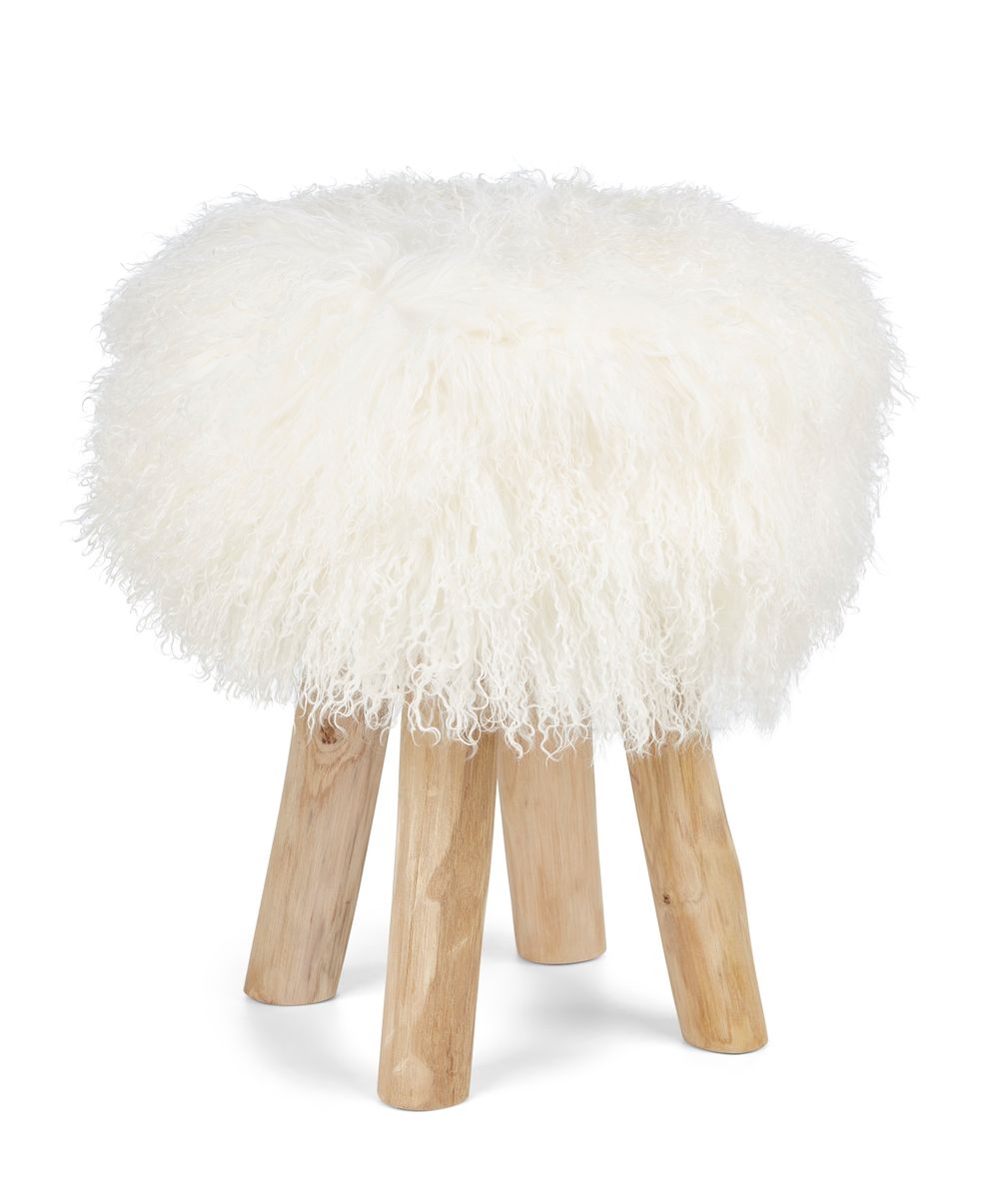 Long Wool Sheepskin Seat Cover Ivory