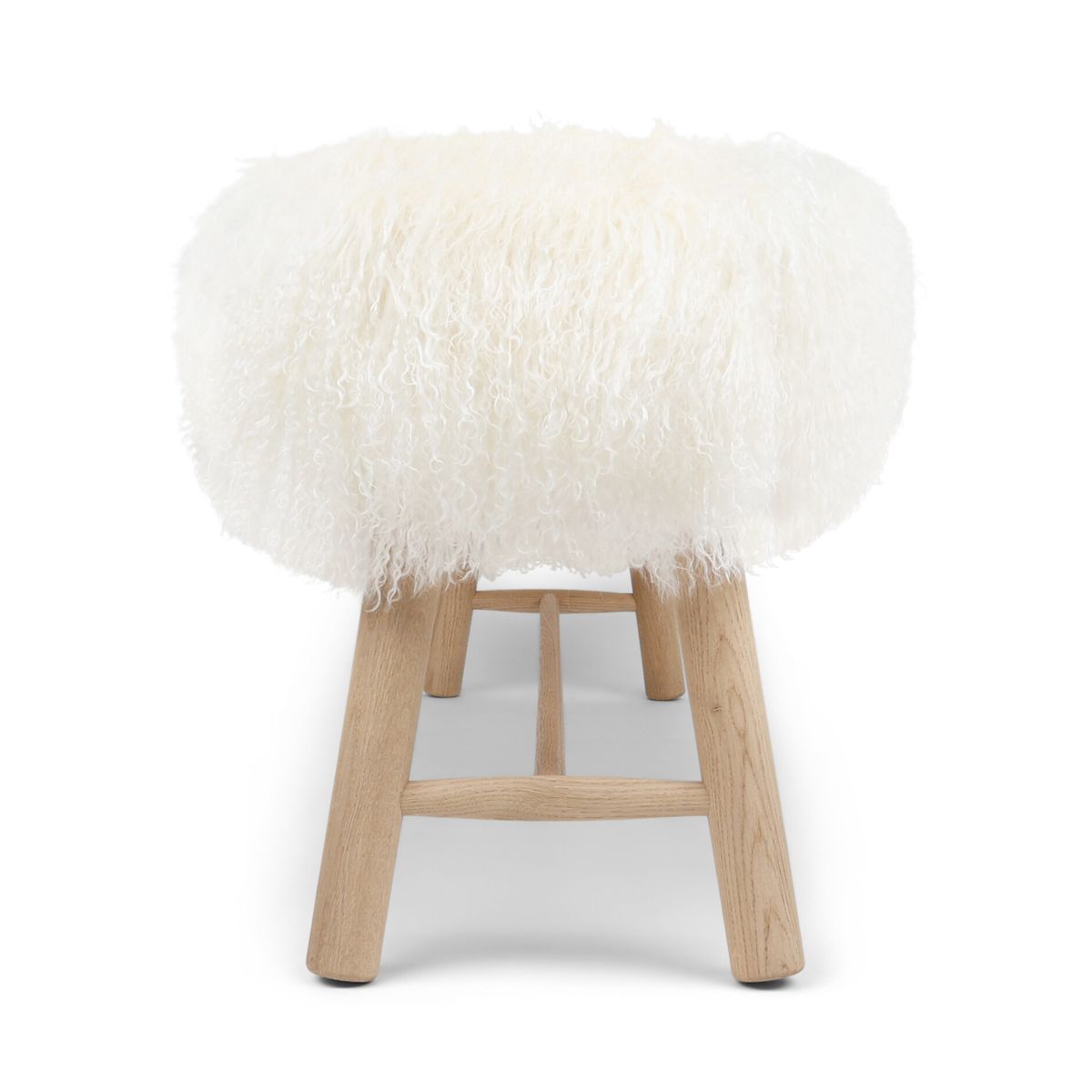 Bench with Tibetan Sheepskin | Oak Legs Ivory