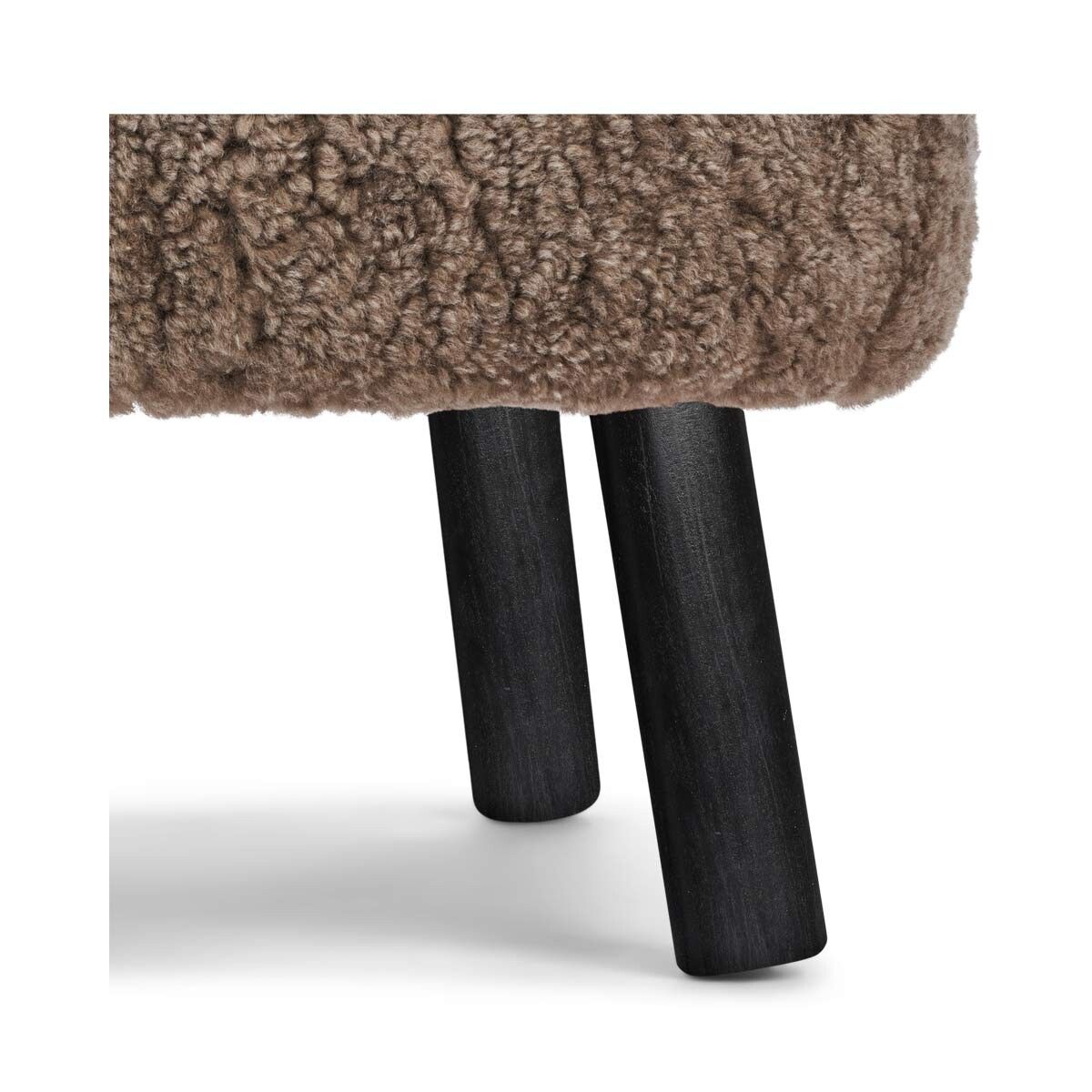 Emily Foot Rest | Short Wool Taupe