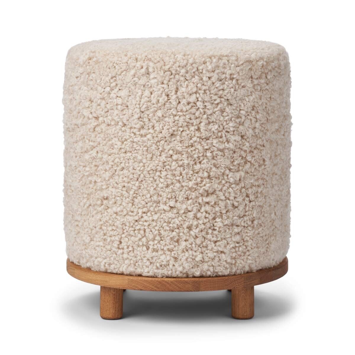 Simon Pouf Short Wool Pearl