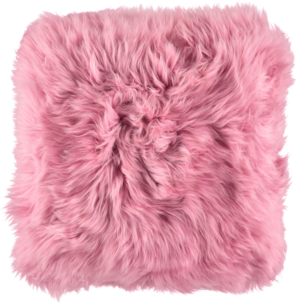 Long-Wool Sheepskin Cushion | 14x14 in Malaga