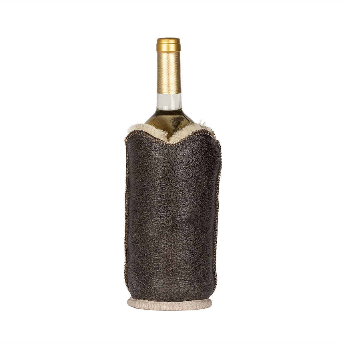 Wine Cooler, Doubleface New Zealand Sheepskin Dark Brown