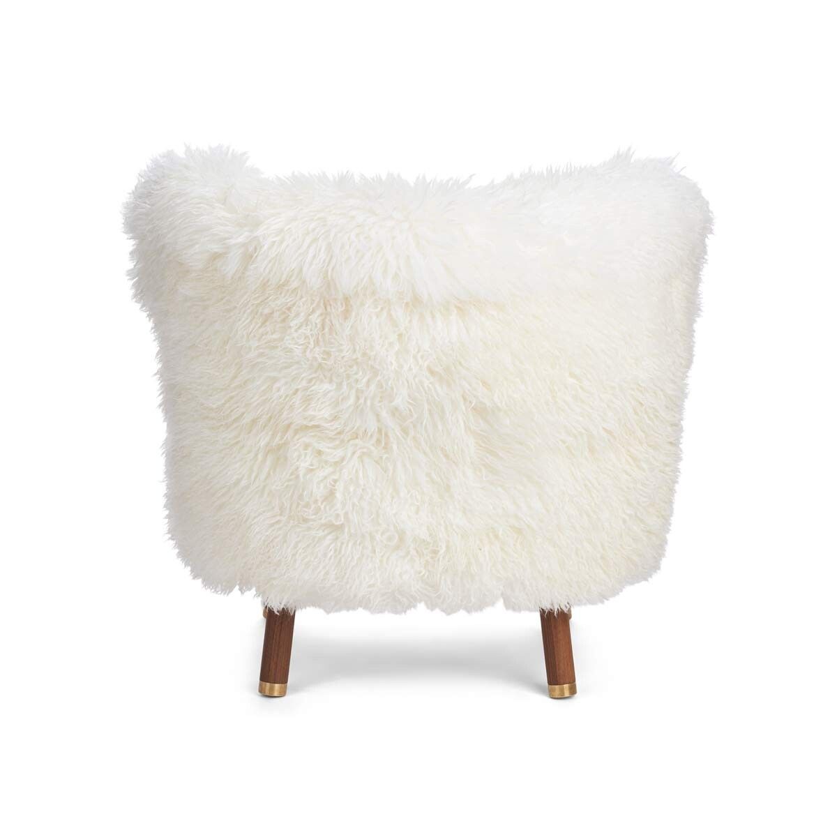 Emil Lounge Chair | Brass | Long Wool Snow White