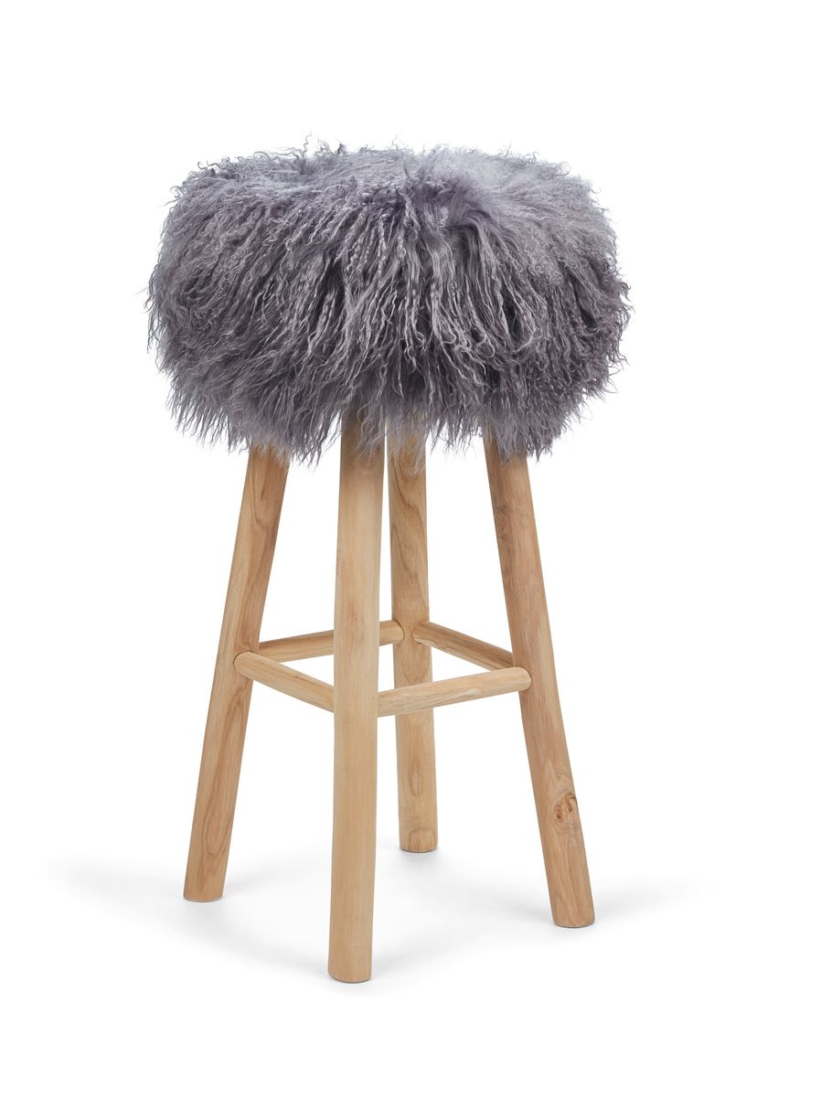 Long Wool Sheepskin Seat Cover Steel