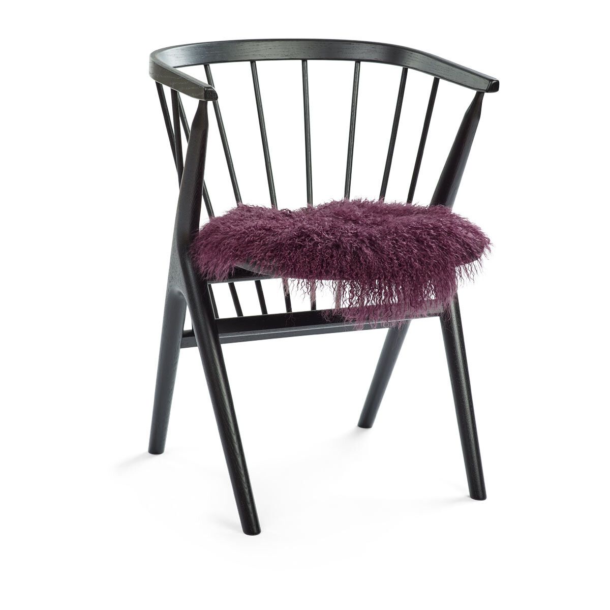 Curly Sheepskin Seat Cover Aubergine