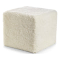 Short Wool Curly Sheepskin Pouf