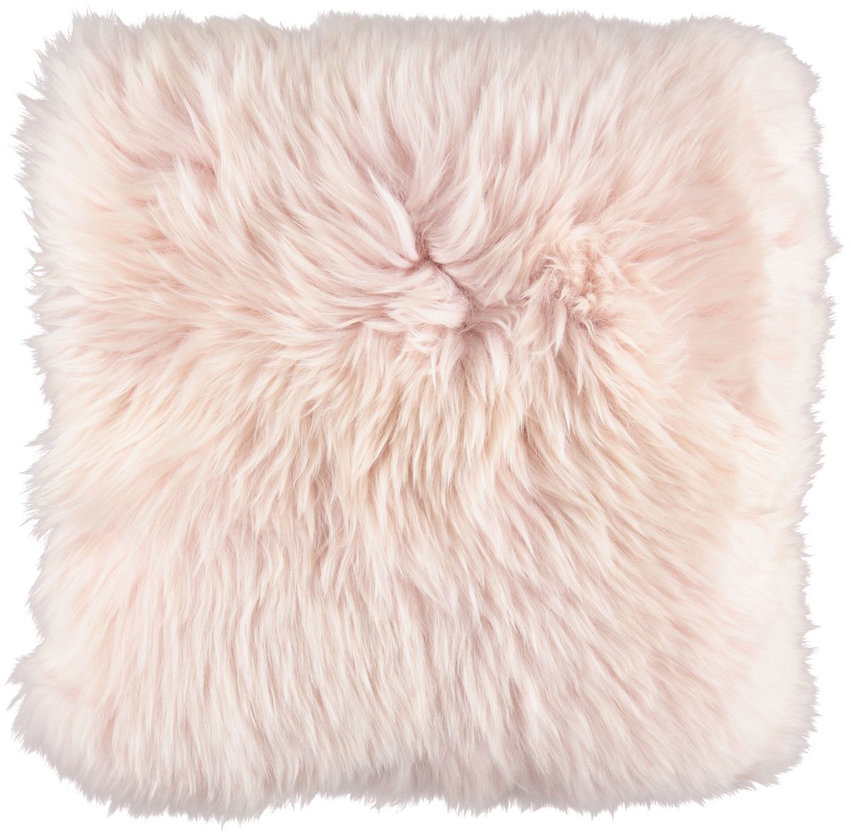 Long-Wool Sheepskin Cushion | 14x14 in Candy