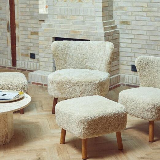 Emil Lounge Chair | Short Wool Anthracite