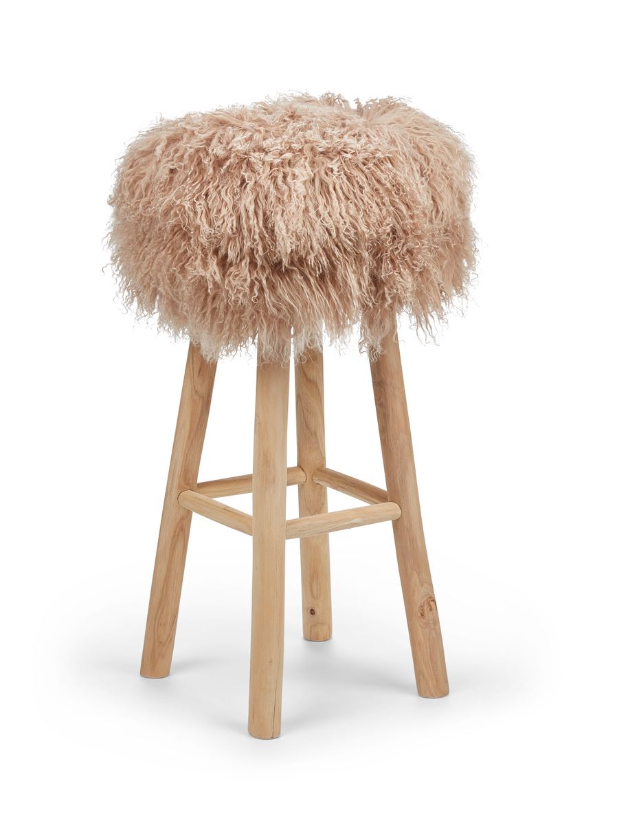 Long Wool Sheepskin Seat Cover Warm Sand