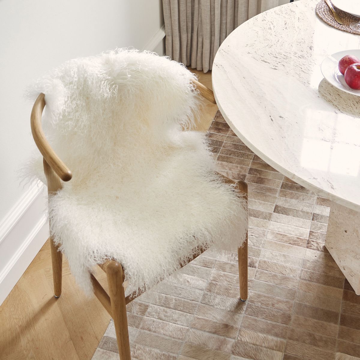 Curly Sheepskin | Tibetan | 53x20 in Arctic Sunrise