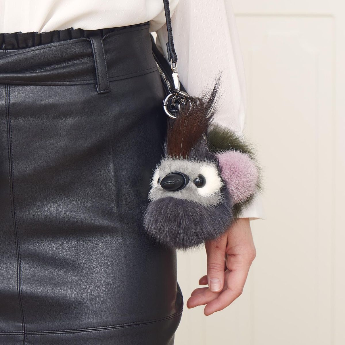Miss Coco Keyring  Dark Grey