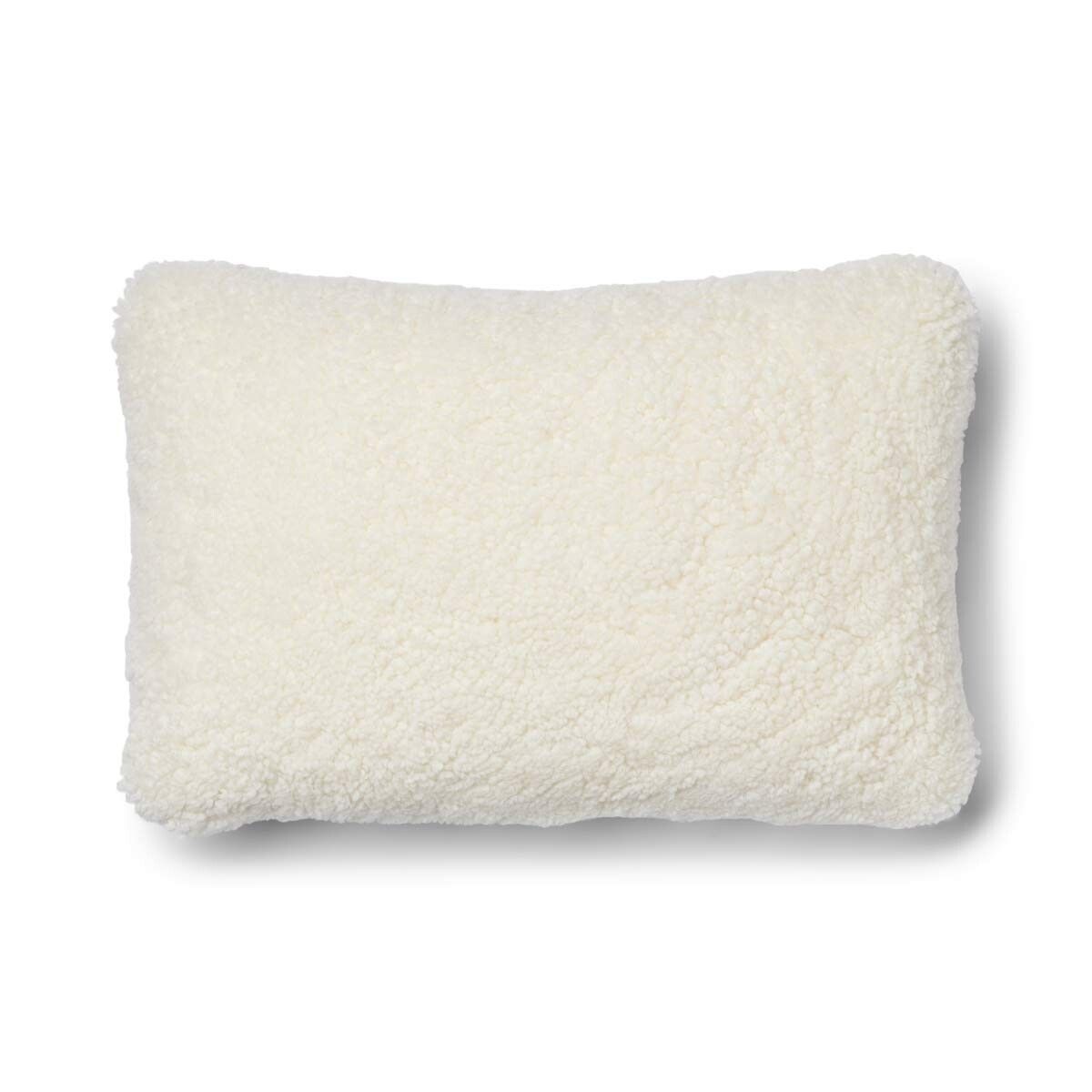 Short-Wool Sheepskin Cushion | 20x20 in | 13x20 in Silver/Ivory