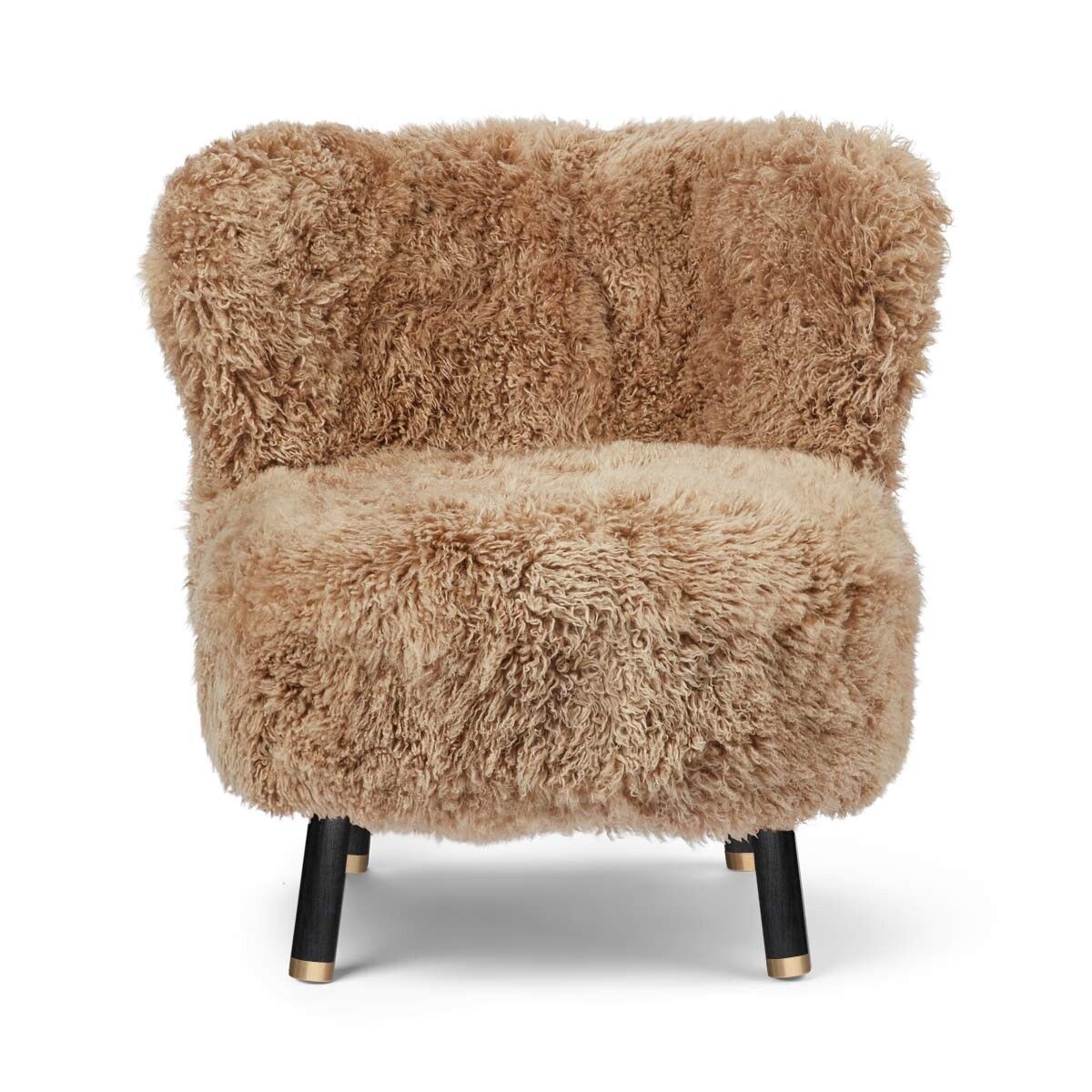 Emil Lounge Chair | Brass | Long Wool Honey