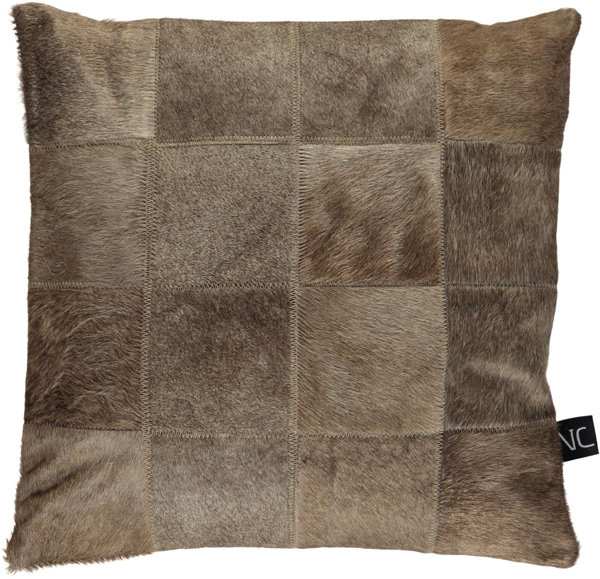 Cow Hide Cushion | 16x16 in Champagne