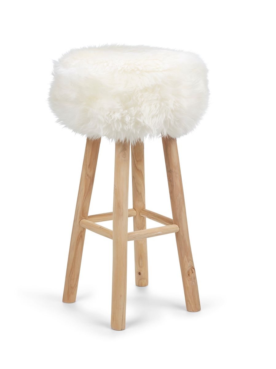 Sheepskin Stool Cover Ivory