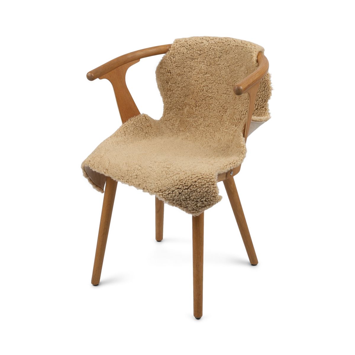 Short Wool Curly Sheepskin 39x24 in Honey