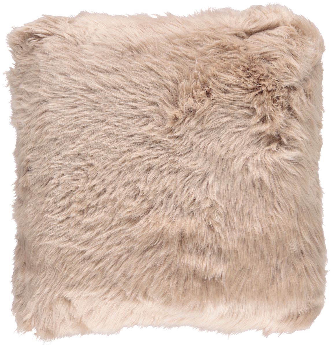 Long-Wool Sheepskin Cushion | 14x14 in Warm Sand