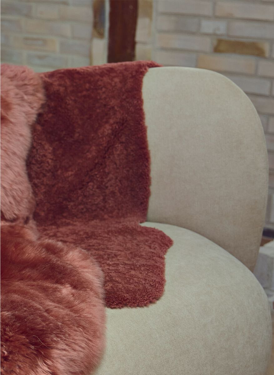 New Zealand Sheepskin | Short Curly Wool  Spiced Apple
