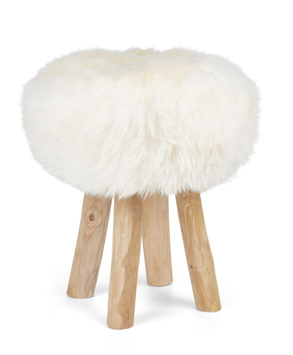 Sheepskin Stool Cover Ivory