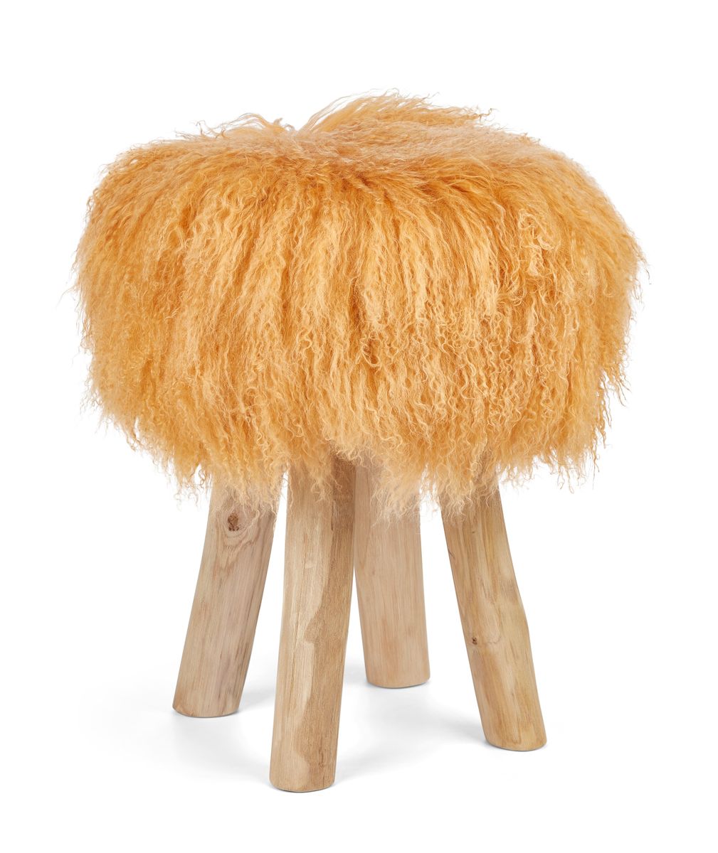 Long Wool Sheepskin Seat Cover Imperial Yellow