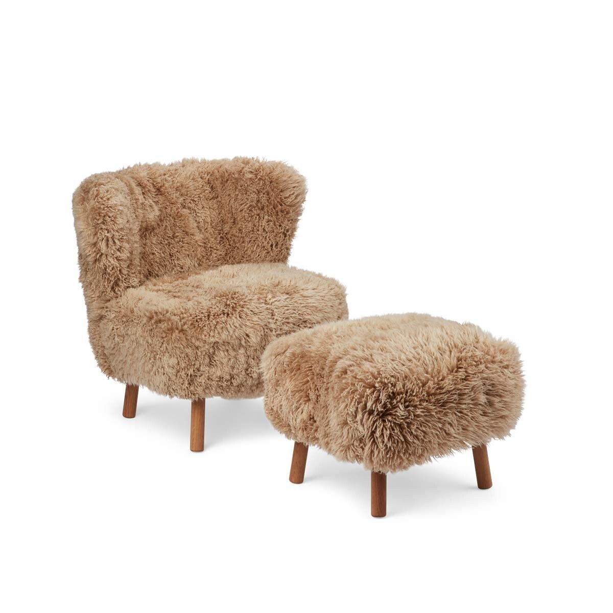 Emil Lounge Chair | Long Wool Honey