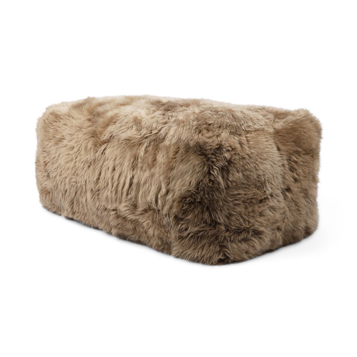 Long Wool Sheepskin Large Pouf