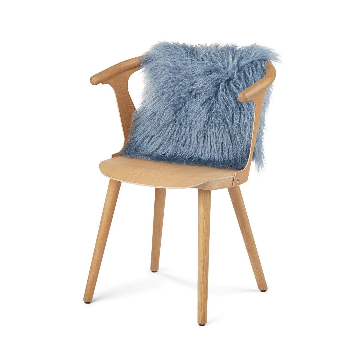 Curly Sheepskin Cushion | Doublesided | 16x16 in Sky Grey