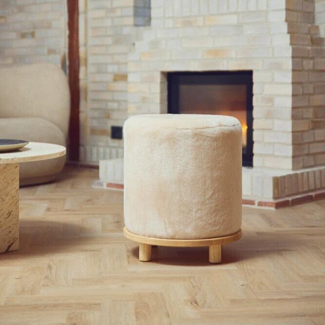 Simon Pouf Moccasin Chestnut