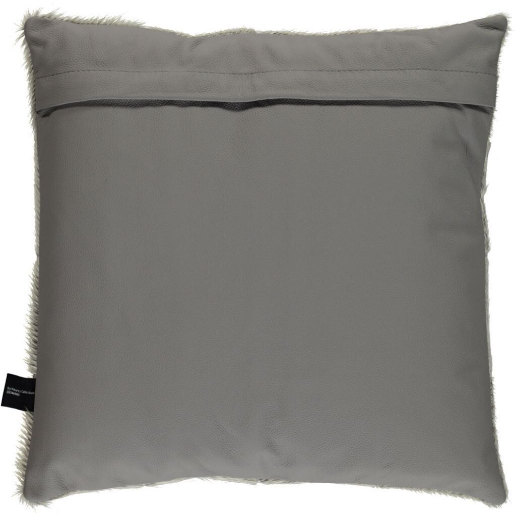 Cow Hide Cushion | 16x16 in Natural Grey