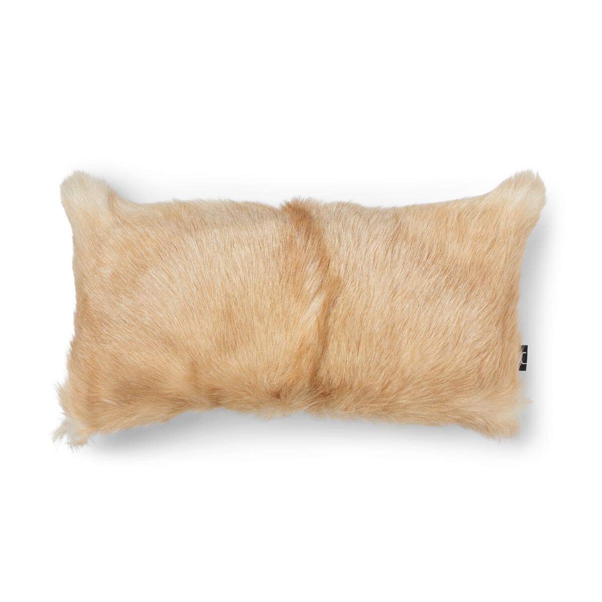 Goat Skin Cushion | 11x22 in Light Brown