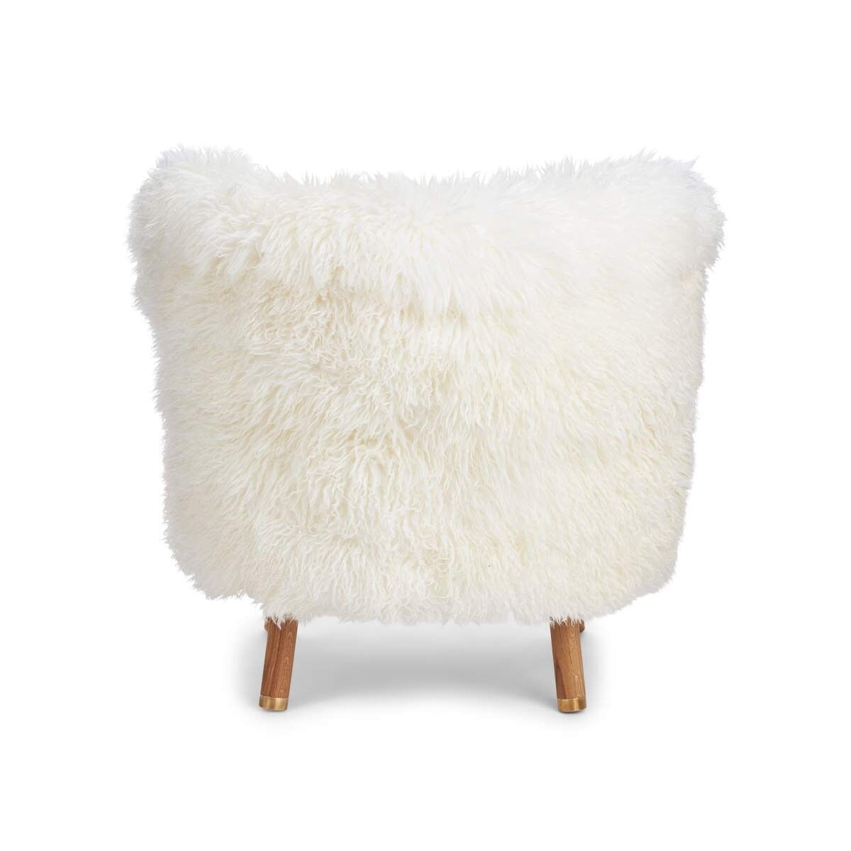 Emil Lounge Chair | Brass | Long Wool Snow White