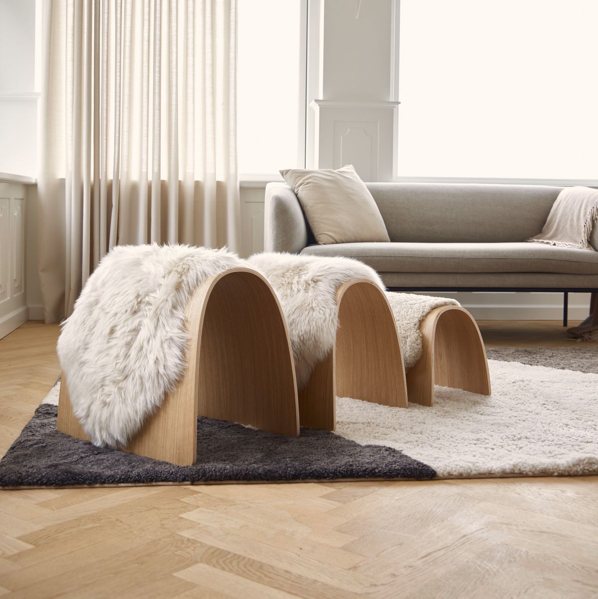 Sheep Stool Cover Black