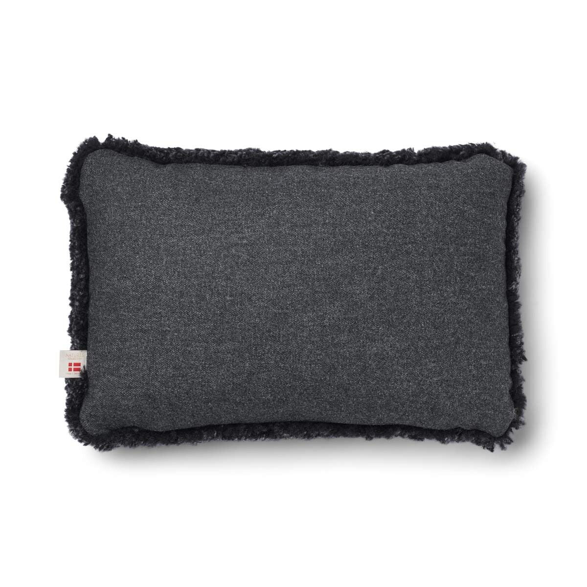 Short-Wool Sheepskin Cushion | 20x20 in | 13x20 in Charcoal/Anthracite