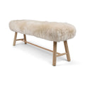Theodor Bench with New Zealand Long Wool Sheepskin | Oak Legs